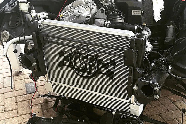 CSF #8032 BMW E46 M3 / E39 M5 Race-Spec Dual-Pass Oil Cooler – installed