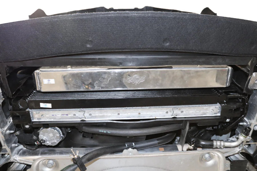 CSF #8081 BMW F8X M3 / M4 / M2 Comp (DCT) Transmission Cooler – installed