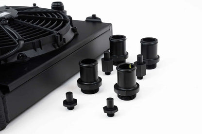 CSF #2858XB Universal Half Radiator - Evo 7/8/9 / 92-00 Civic - w/ SPAL Fan & Shroud - Black – view 4