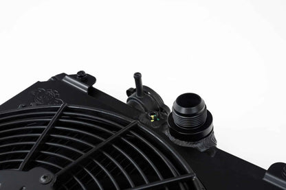 CSF #2858XB Universal Half Radiator - Evo 7/8/9 / 92-00 Civic - w/ SPAL Fan & Shroud - Black – view 2