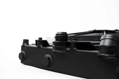 CSF #2858XB Universal Half Radiator - Evo 7/8/9 / 92-00 Civic - w/ SPAL Fan & Shroud - Black – view 3