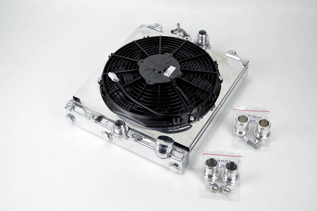 CSF #2858X Universal Half Radiator - Evo 7/8/9 / 92-00 Civic - w/ SPAL Fan & Shroud – view 2