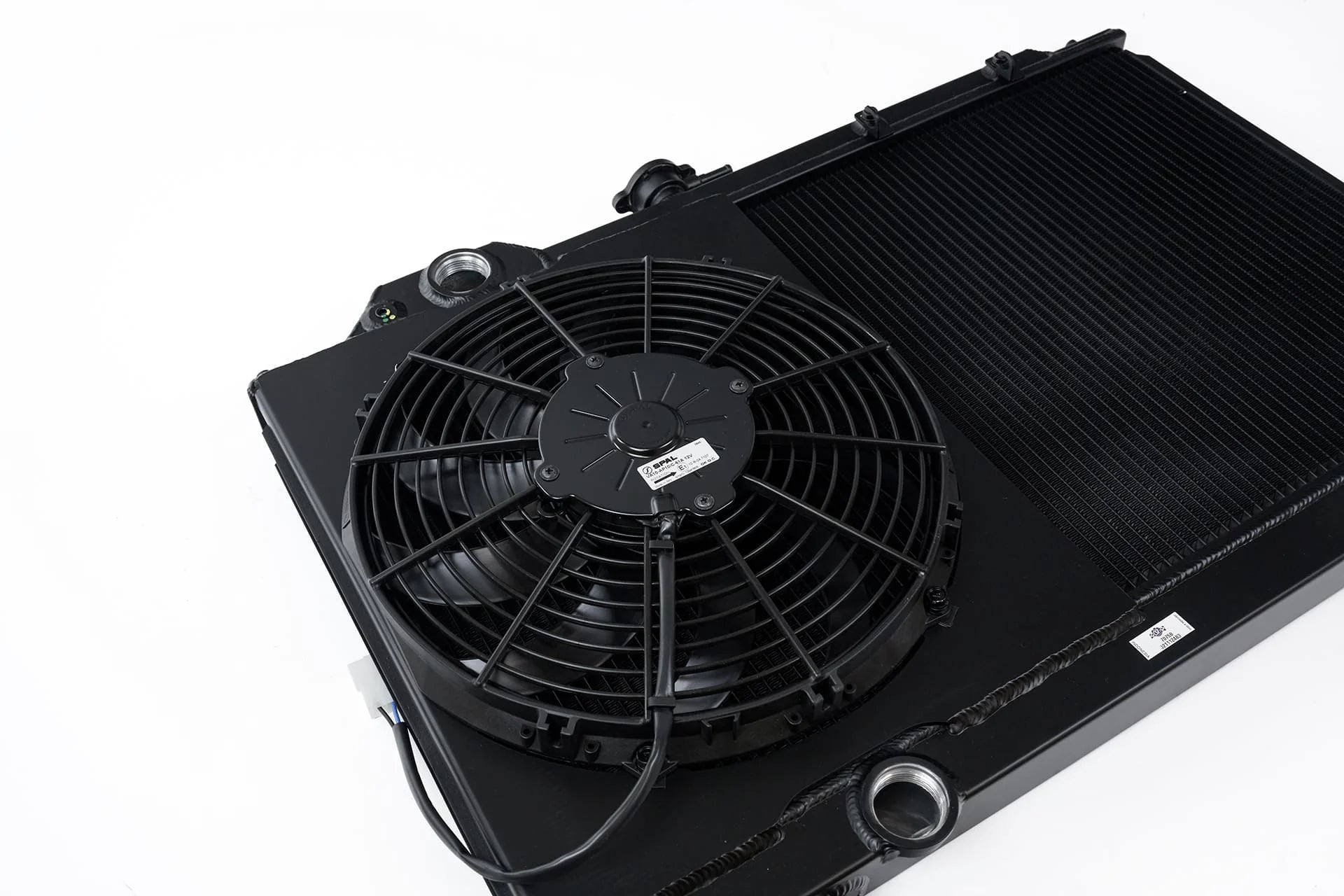 CSF #7075B Mitsubishi Evo 4/5/6/7/8/9 Full Size Slim Radiator w/ 12in SPAL Fan - Black – view 4