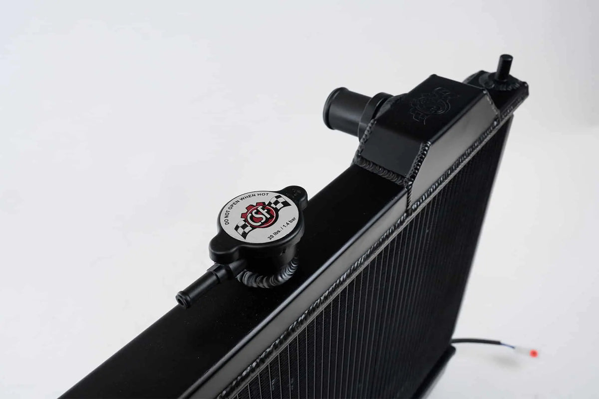 CSF #7075B Mitsubishi Evo 4/5/6/7/8/9 Full Size Slim Radiator w/ 12in SPAL Fan - Black – view 3