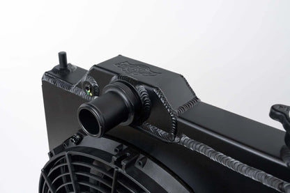 CSF #7075B Mitsubishi Evo 4/5/6/7/8/9 Full Size Slim Radiator w/ 12in SPAL Fan - Black – view 2