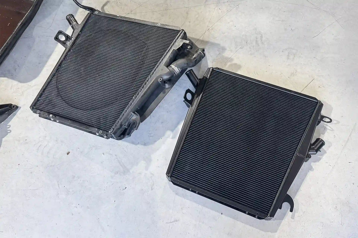 CSF Ferrari 458 paired radiator setup