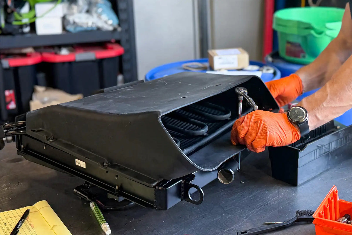 CSF Ferrari 458 right radiator installation detail