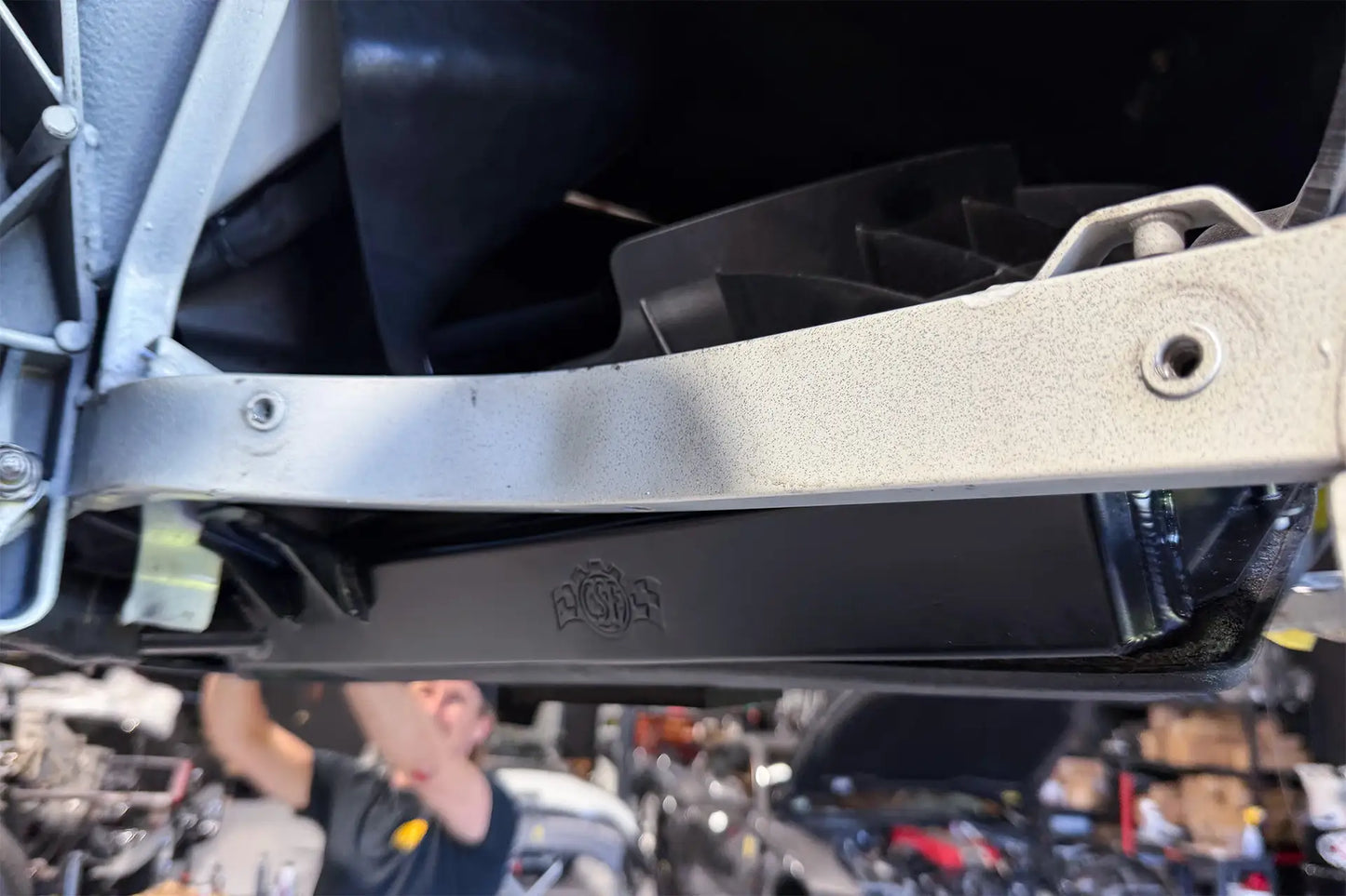 CSF Ferrari 458 right radiator mounting and hose connection
