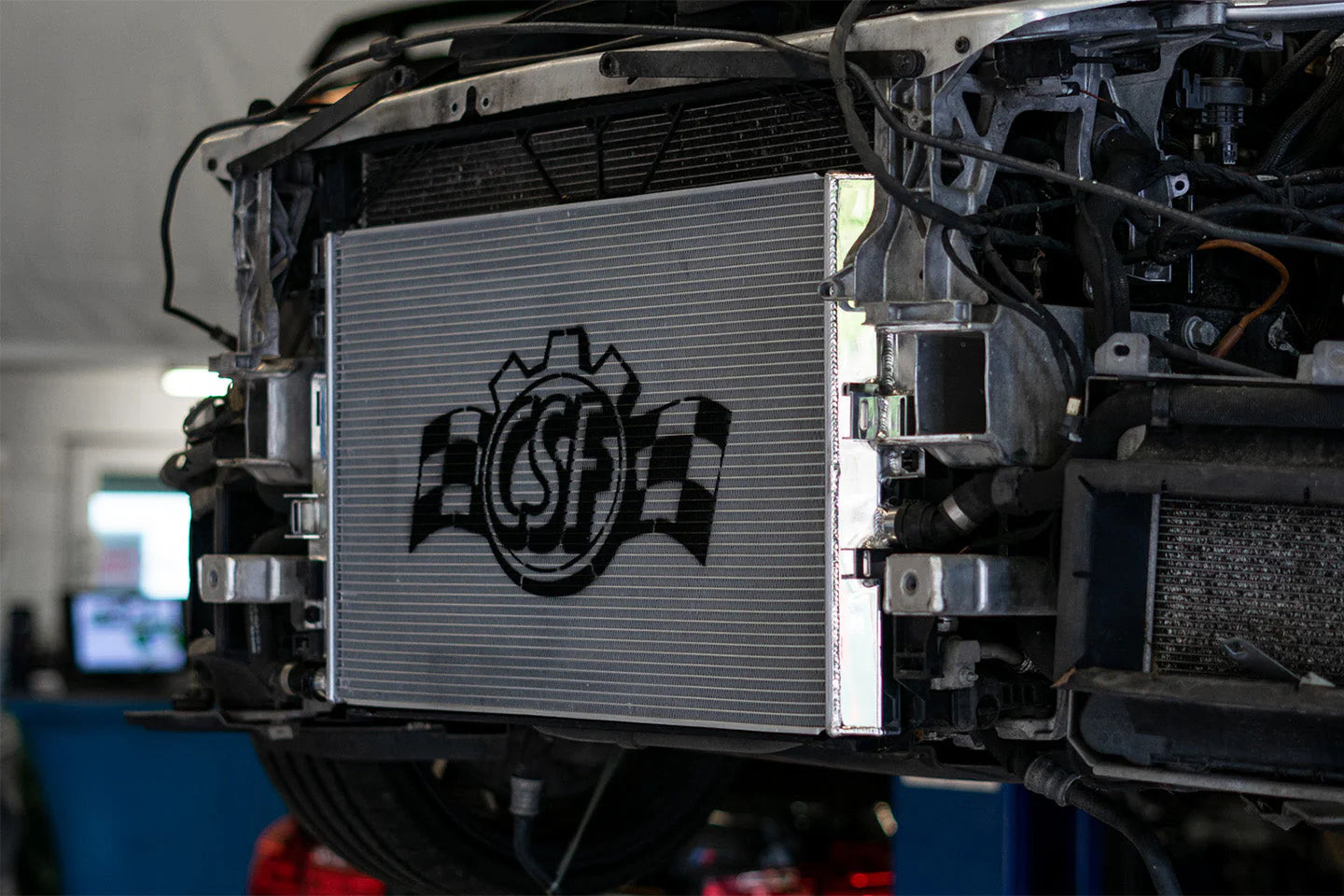 CSF #8088 Mercedes AMG GT/R/C / W205 C63 / W213 E63 / GLC63 Heat Exchanger w/ Rock Guard – installed