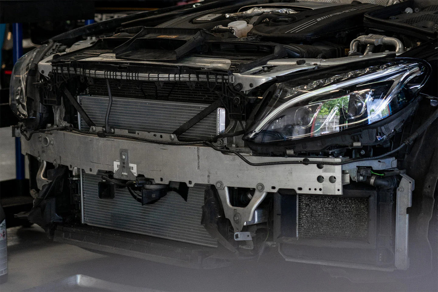 CSF #8088 Mercedes AMG GT/R/C / W205 C63 / W213 E63 / GLC63 Heat Exchanger w/ Rock Guard – installed
