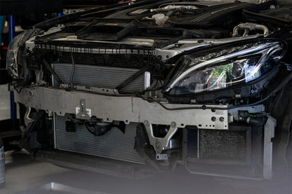 CSF #8088 Mercedes AMG GT/R/C / W205 C63 / W213 E63 / GLC63 Heat Exchanger w/ Rock Guard – installed