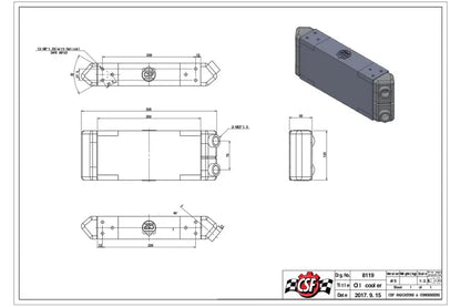 Universal Dual-Pass Oil Cooler - M22 x 1.5 connections - 13L x 4.75H x 2.16W