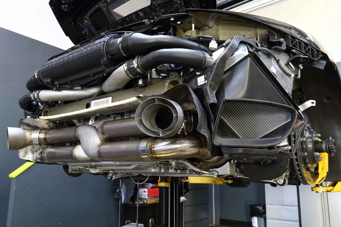 CSF #8166 Porsche 991 GT2 RS Twin Intercooler Set – installed