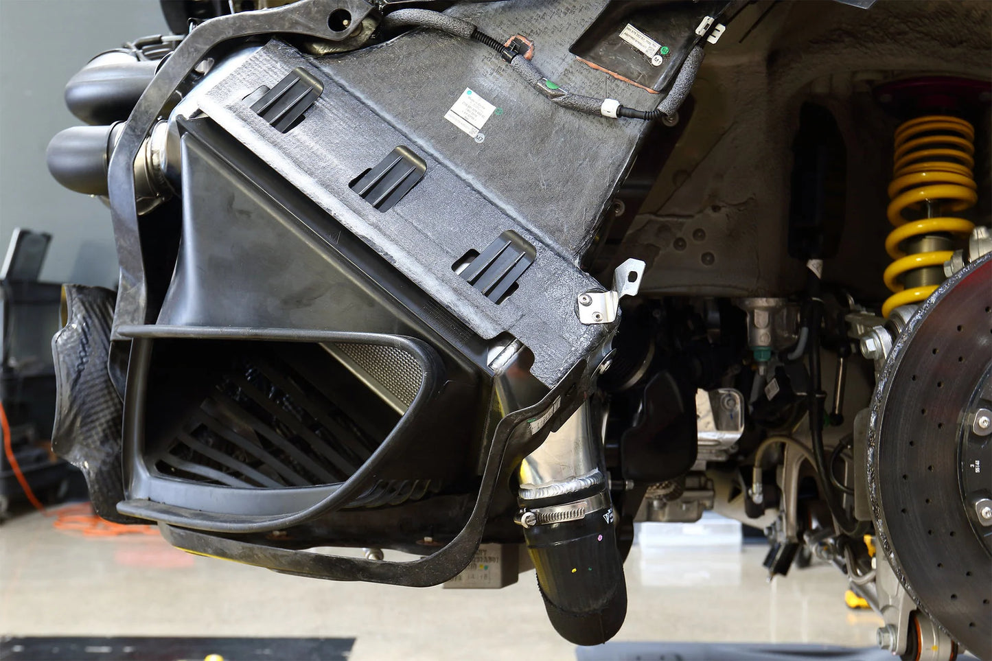 CSF #8166 Porsche 991 GT2 RS Twin Intercooler Set – installed