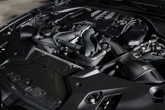 CSF #8178 BMW F9X M5/M8 Twin Charge-Air-Cooler Set – installed