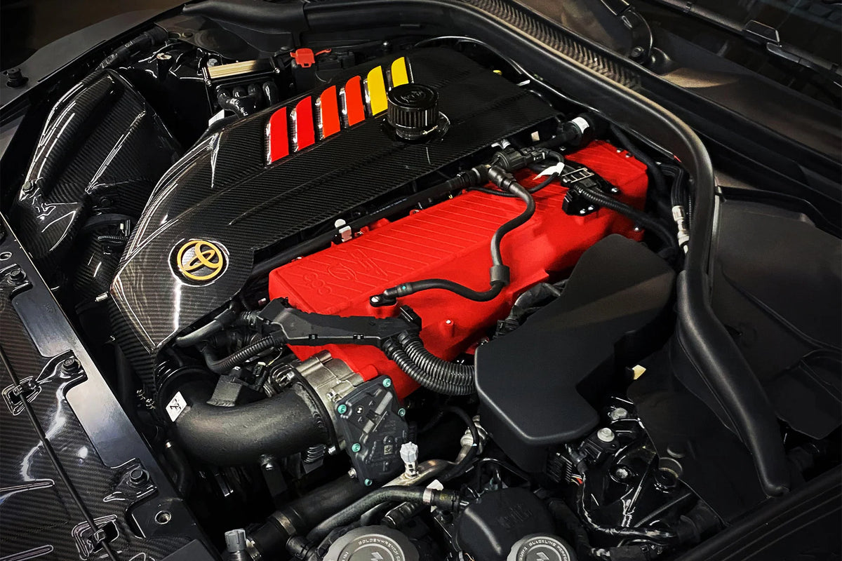 CSF #8200C A90 Supra / BMW B58 Charge-Air Cooler Manifold - Custom Finish – installed