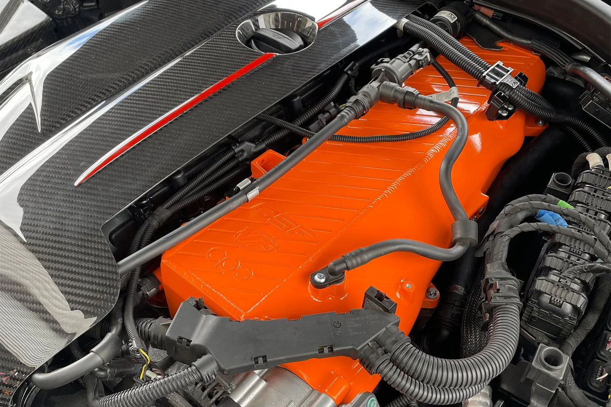 CSF #8200C A90 Supra / BMW B58 Charge-Air Cooler Manifold - Custom Finish – installed