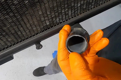Fouling build-up inside the OEM Ferrari V12 radiator core