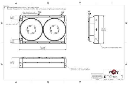 CSF Motorsport Dual-Pass Radiator with Shroud + 14" SPAL brushless fans & harnesses