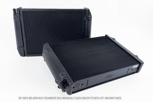 CSF High-Performance Turbocharger Heat Exchanger models for the McLaren MP4-12C, 650S/675LT, 570S/570GT/600LT, 720S/765LT, 750S, and GT/GTS