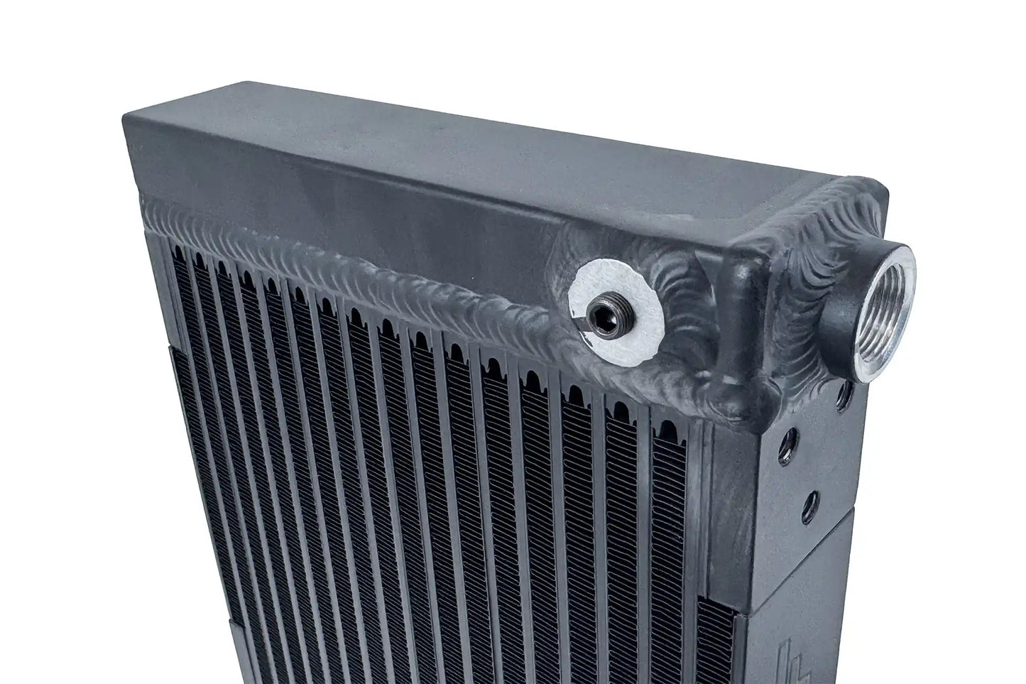 CSF universal oil cooler vertical mounting view