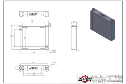 CSF 8371 oil cooler technical specification chart