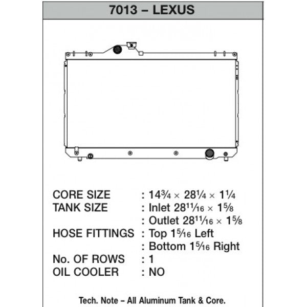 CSF #7013 01-05 Lexus IS300 High-Performance All-Aluminum Radiator