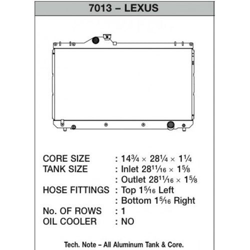 01-05 Lexus IS300 High-Performance All-Aluminum Radiator